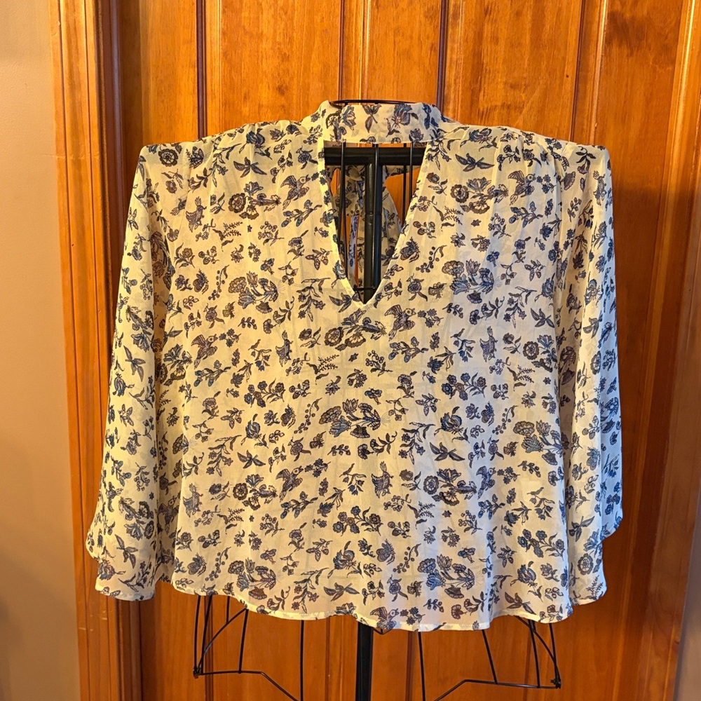 Lucky Brand Blue Floral Blouse